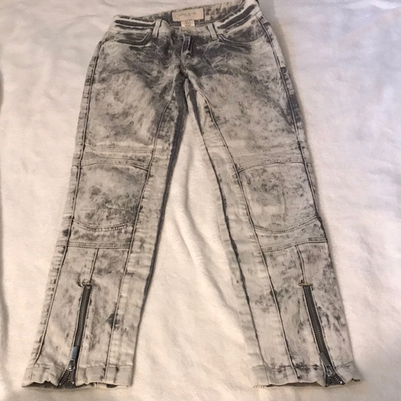 Karen Millen Denim - Karen Millen Black Acid Wash 99% Cotton Skinny Jeans Zip Ankle Women’s 4 Rare